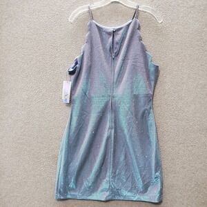 BCX Women Dress 15 Purple‎ Ombre Iridescent Sleeveless Scallop Neckline NWT